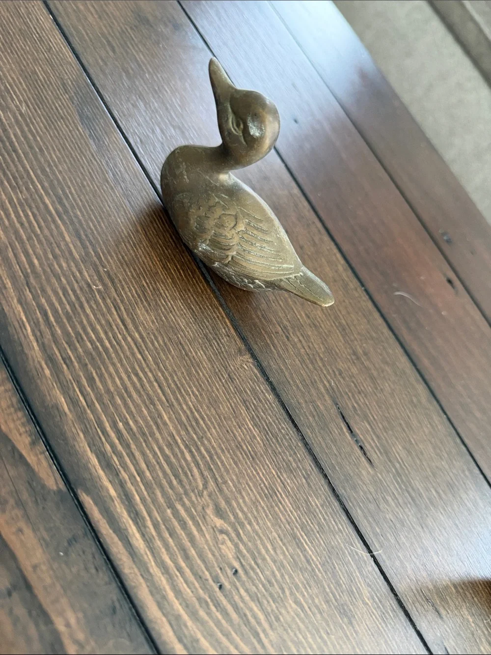 Brass Duck Swan Figurine Set 3 Piece Vintage Bird Decor